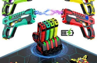 Rechargeable Laser Tag Guns Set 4 Player Packs with Vests Outdoor Toys for Kids