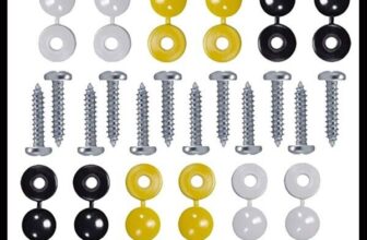 12 x NUMBER PLATE CAR FIXING FITTING KIT SCREWS & CAPS HINGED BLACK YELLOW WHITE