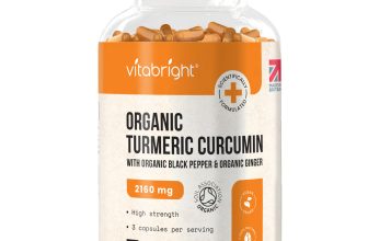 Organic Turmeric Curcumin 2160mg + Pepper & Ginger – 365 High Strength Capsules