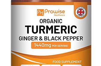 Prowise Organic Turmeric Curcumin 1440mg 120 Capsules with Black Pepper & Ginger