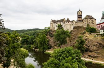 Loket Castle & River Ohře, Loket, Bohemia, Czechia
