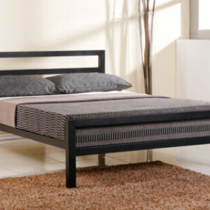 SMALL DOUBLE  City Block Black Metal Bed Frame Durable Modern Style 4FT