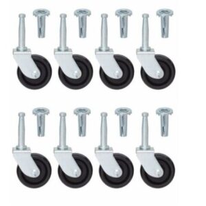 4x Furniture castors wheels (With Inserts) For Divan Bed Sofa Settee Chair 40mm