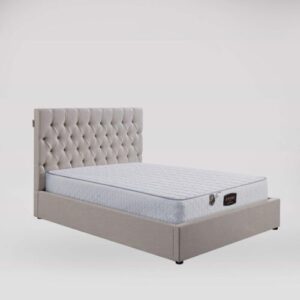 Sandra Oatmeal Fabric Ottoman Storage Bed