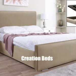 Plush Velvet Mariana Bed Frame, With or Without Ottoman Gas Lift Storage Bed