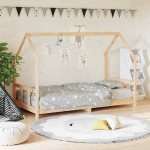 Kids Bed Frame Bedstead Mattress Foundation 90×200 cm Solid Wood Pine vidaXL