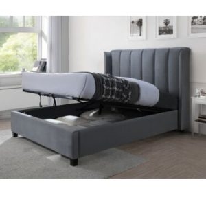 Aurora 4ft6 Double Grey Ottoman Storage Bed | Luxury Velvet Fabric