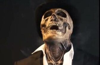 NEW Halloween Party Scary Brain Jaw Latex Full Head Skull Mask Cosplay