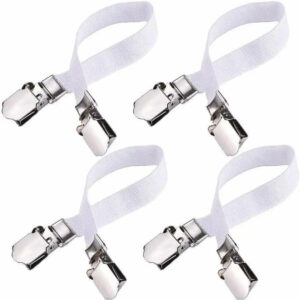 4 x METAL Gripper Holder Clips Bed Sheet Fasteners Adjustable Straps