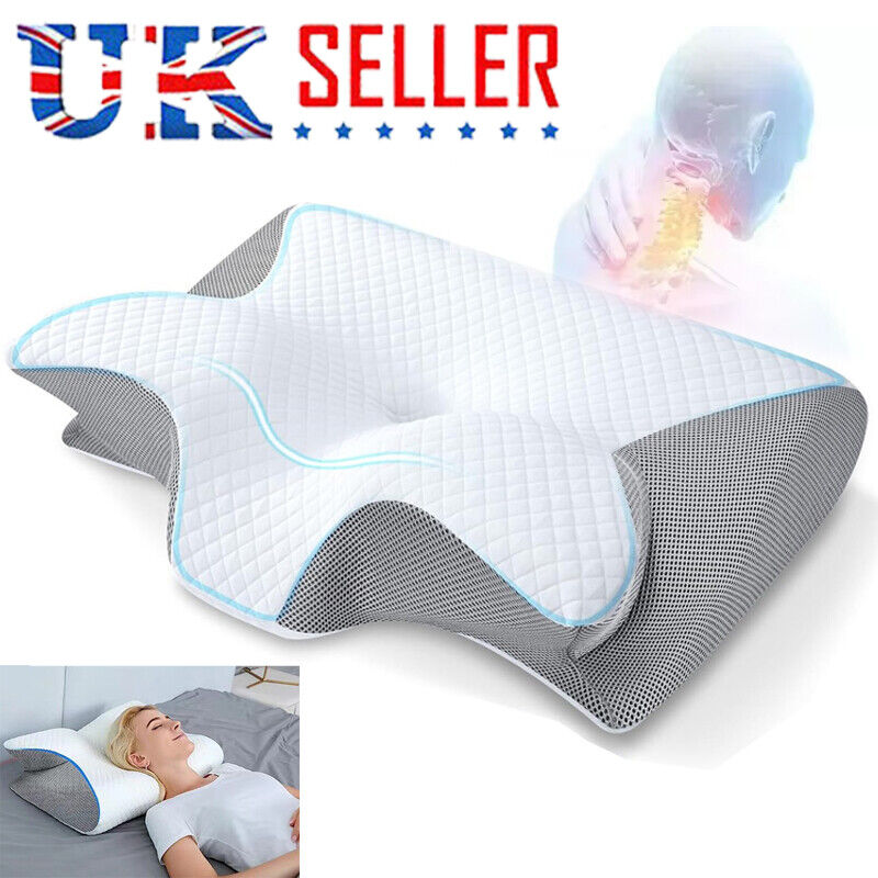 Butterfly Sleep Memory Neck Pillow Slow Rebound Comfortable Memory Foam Sleep UK