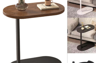 C-Shaped Compact Sofa Side End Table Coffee Laptop Table Living Room Bedroom UK