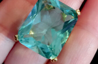 Vintage Style Jewellery Blue Gemstone Ring 18K Gold Plated