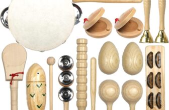 Kids Wooden Percussion Set Musical Instrument Musical Toys Tambourine Maraca