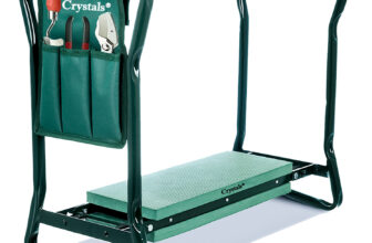 Garden Kneeler 2-in-1 Folding Gardening Padded Seat and Kneeling Stool Tool Bag