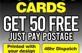 50 FREE Business Cards – just pay postage – 350gsm – Personalised Business Card