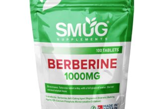 Berberine 1000mg British Made Tablets – 100 One-A-Day Pills – SMUG Supplements