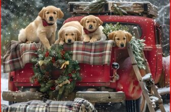 5D DIY Full Round Drill Diamond Painting Xmas Car Dogs Kit Home Decor 40x30cm BE