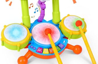 Kids Drum Kit Toy for 1-2 Year Old Boys Drum Set Baby Musical Instruments Gifts