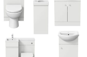 Bathroom Vanity Unit Basin Sink Toilet Bathroom Combined Furniture Suite WC