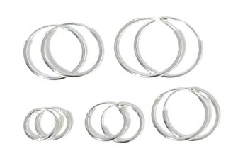 925 Sterling Silver Hoop Sleeper Earrings | 6mm – 18mm |  Small – Large