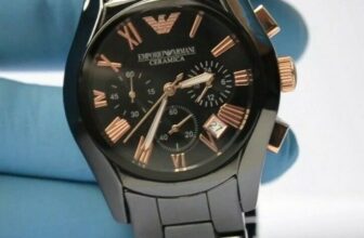 NEW GENUINE EMPORIO ARMANI AR1410 CERAMIC BLACK AND ROSE GOLD MENS WATCH  UK