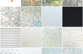 rabbitgoo Rainbow Frosted Window Film Privacy Stained Cling Static Glass Sticker