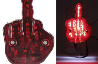 Motorcycle Taillight 12V LED Rear Brake Unique Middle Finger Styling Fits For SE