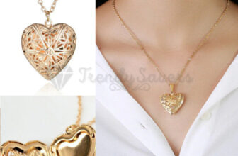 Vintage Photo Locket Love Heart Shaped Pendant 18ct Gold Plated Necklace Jewelry