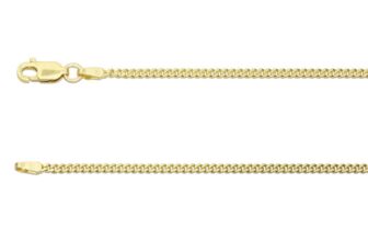 9ct Yellow Gold Diamond Cut Curb Chain 16″/18″/20″/22″/24″ Necklace Solid Gold