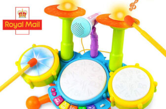 Kids Electronic Drum Kit Play Set Baby Musical Toy Instrument with Microphone UK
