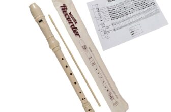 Music Recorder Retro Instrument & Cleaning Rod with Storage Bag and Instructions