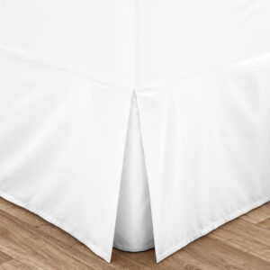 Easy Care White Base Valance Sheet Cotton Percale Single Double King Super Sizes