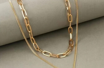 18K Gold Plated Valentines Two Layer Heart Pendant/Statement Necklace