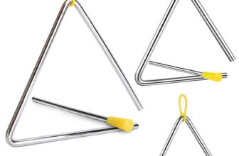 6 Inches Musical Triangle, Hand Percussion Instrument Triangles with Striker