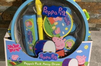 Kids Peppa Pig Pack Away Drum Set 5 Piece Musical Instruments Ages 3 +