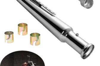 54cm Chrome Motorcycle Cocktail Shaker Bell End Muffler Pipe+Reducer Exhaust UK