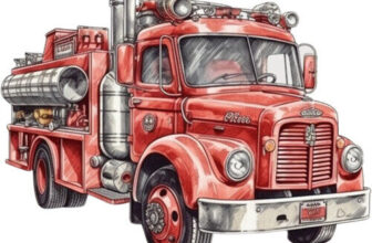Fire Truck Colourful Bedroom Wall Vinyl Sticker Decals k639