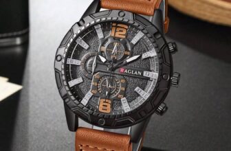 Brand New Men’s Luxury Water Resistant Watch Leather Strap Brown Black Silver UK