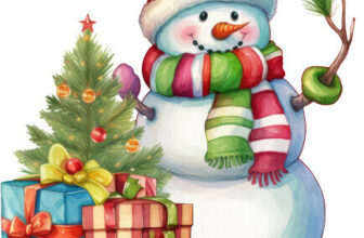 Christmas Snowman Colourful Bedroom Wall Vinyl Sticker Decals k786