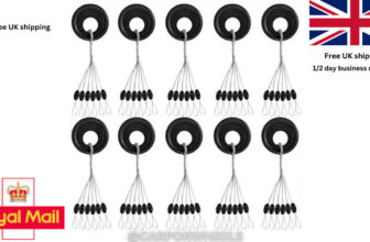 72 X Sliding Float Stops Rubber Grippa Barrel Rig Buffer Line & Braid Fishing