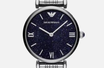 NEW EMPORIO ARMANI WOMENS WATCH DARK BLUE DIAL & SILVER TONE AR11091 AUTHENTIC
