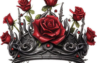 Gothic Rose Princess Crown Colourful Bedroom Wall Vinyl Sticker Decals k729