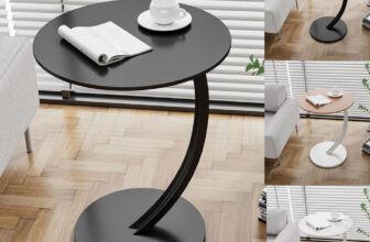 Small C-Shape Sofa Side Table Couch Laptop End Table Coffee /Tea Snack Desk