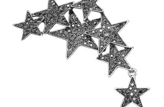 Seven stars brooch vintage look silver plated high end design broach pin a1 new
