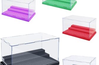 3 Steps Acrylic Display Case for Brick Minifigures Building Blocks Box Storage