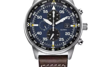 Men’s Aviator Chronograph Black Dial Eco-drive Watch New Luxury Calendar Quartz