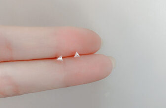 Shiny 925 Sterling Silver Cute Small Tiny Triangle Pyramid Stud Earrings Gift UK