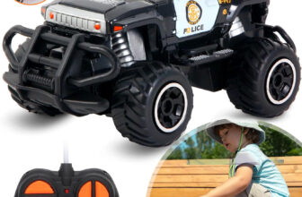 Remote Control Car Toy RC Police Car Toy with LED Light Off Road Truck for Kids