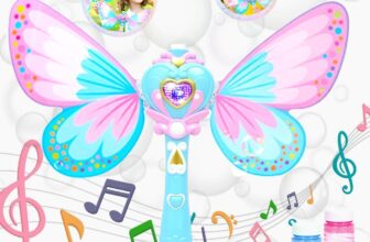 Bubble Maker Wand Butterfly Light Music & 2 Bubble Refill Toy Fun for kids