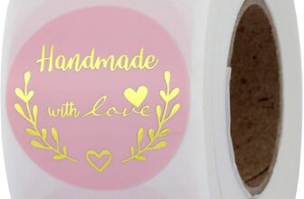 Pink Handmade With Love Stickers Hand made With Love Small Business Round Seal